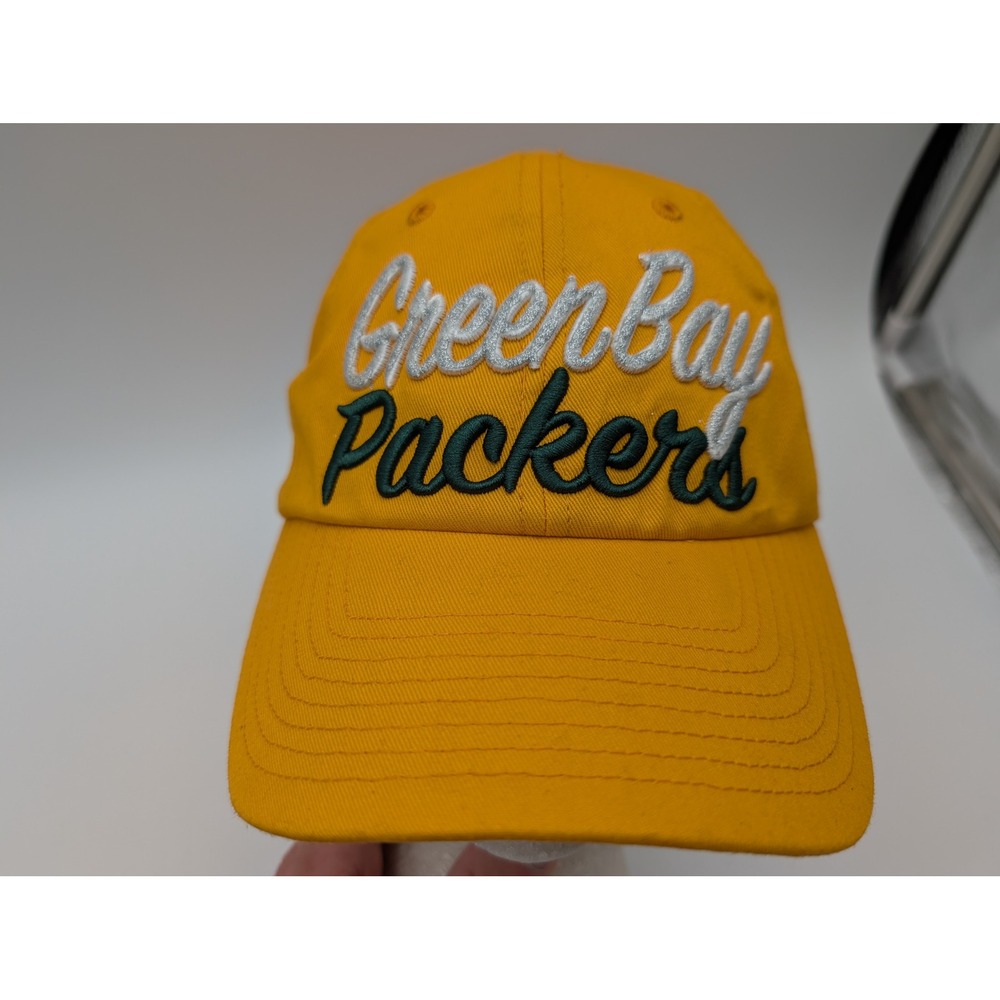 47 Brand Green Bay Packers Hat Womens Yellow NFL Cotton Adjustable Cap